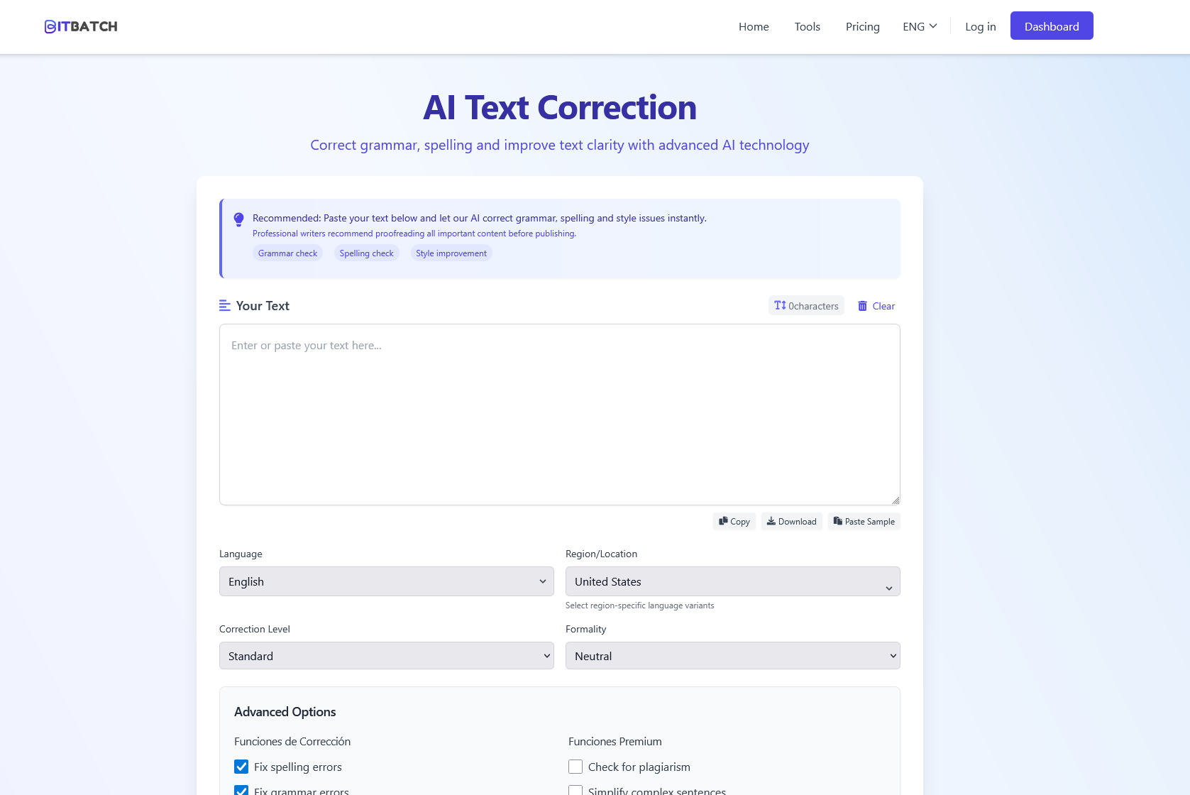 Text Correction Example
